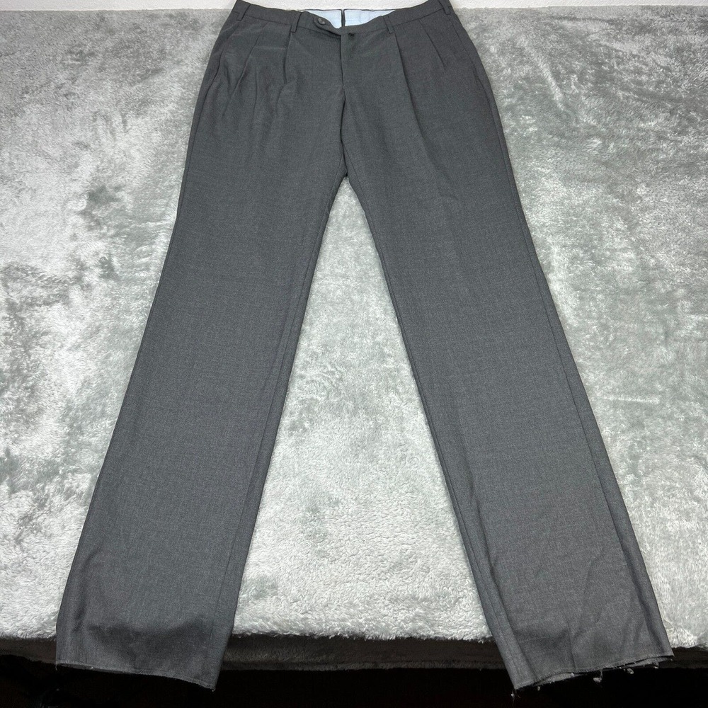 Men's Classic Pleated Dress Pants in Gray 36x36